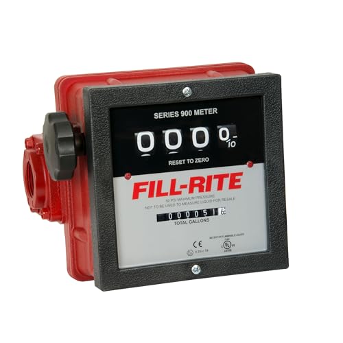 FILL RITE Fill-Rite 901C 1" 6-40 GPM 4-Digit Mechanical Fuel Transfer Meter in Gallons - Extreme Accuracy Meter for Fleet Fuel Management - Versatile Fluid Compatibility - Image 1