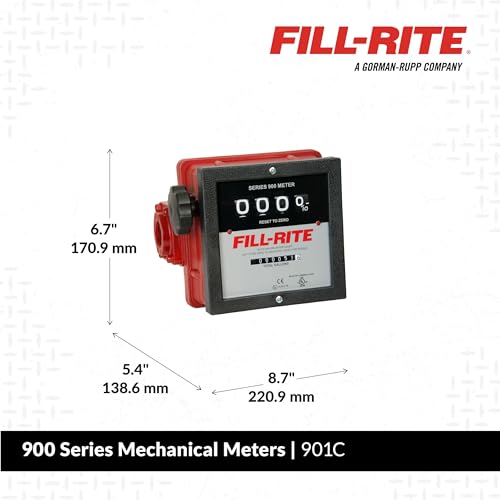 FILL RITE Fill-Rite 901C 1" 6-40 GPM 4-Digit Mechanical Fuel Transfer Meter in Gallons - Extreme Accuracy Meter for Fleet Fuel Management - Versatile Fluid Compatibility - Image 2