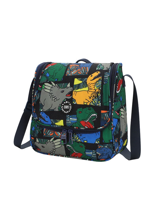 CUBS Dinosaur Print Waterproof lunch bag with adjustable shoulder strap carrying your favorite meals to school, work or while traveling - Image 2