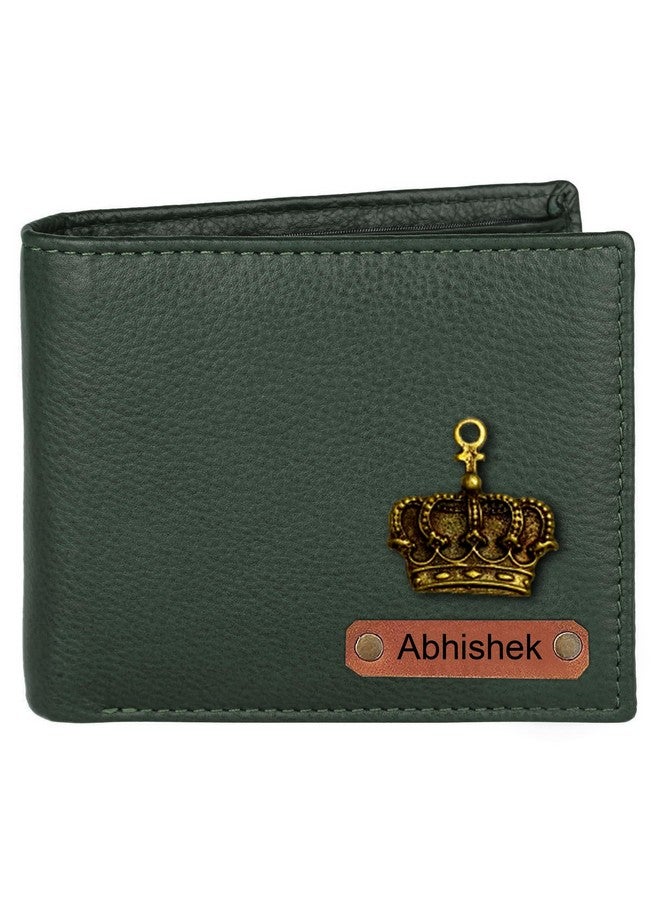 WildHorn customised Gifts for Men | Personalized Leather Wallet for Mens -Name/Logo & Charms on Wallet I Unique Birthday Anniversary Gift for Men Boy Love Husband Employees & Clients (Green) - Image 1