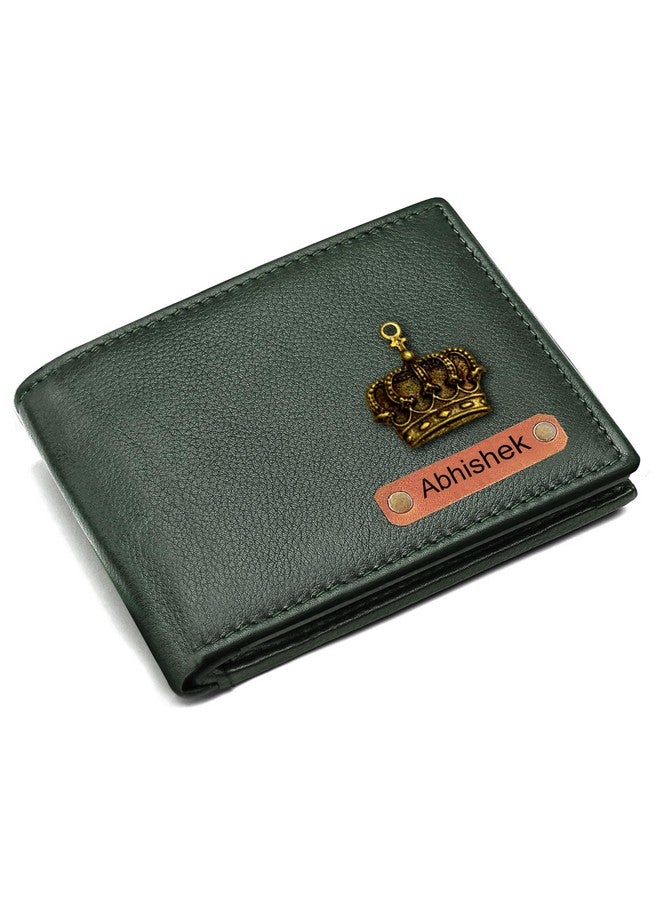 WildHorn customised Gifts for Men | Personalized Leather Wallet for Mens -Name/Logo & Charms on Wallet I Unique Birthday Anniversary Gift for Men Boy Love Husband Employees & Clients (Green) - Image 3