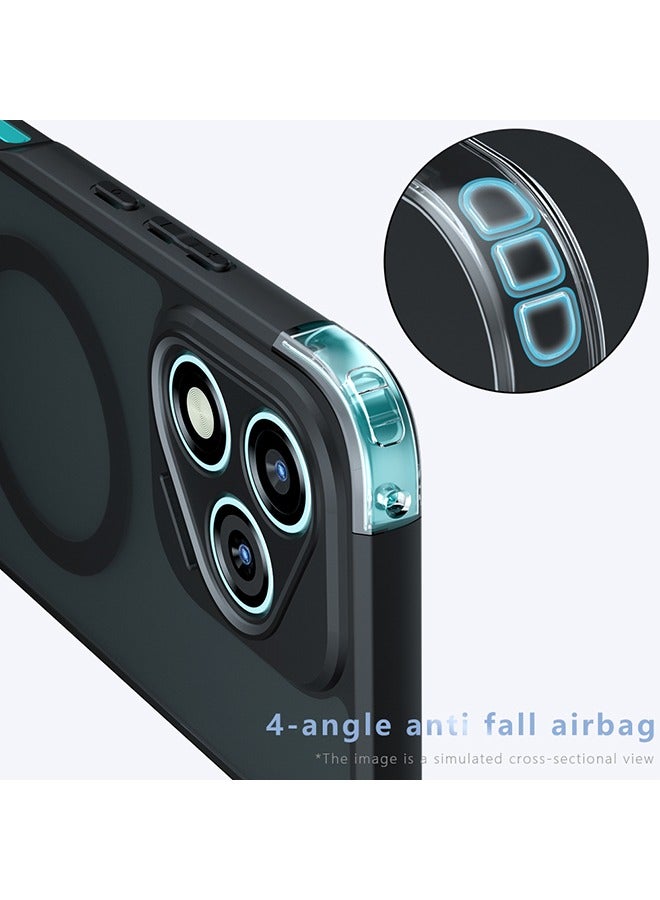 Magnetic Case for Honor 400 Lite 5G, Frosted Translucent Back Protective Slim Phone Cover, Anti-Fingerprints, Anti-Fall Drop Protection, Shockproof Case for Honor 400 Lite 5G (Black)  - Image 3