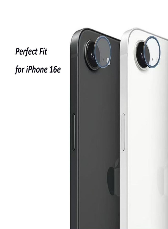 iyanzi For iPhone 16e 2025 Camera Lens Protector Tempered Glass,3D Alloy Ring Cover Case Original Color Perfect Match-2 Packs/Black - Image 4