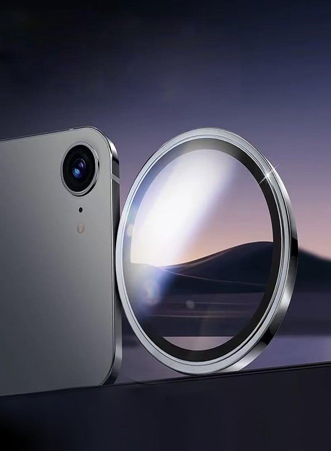 iyanzi For iPhone 16e 2025 Camera Lens Protector Tempered Glass,3D Alloy Ring Cover Case Original Color Perfect Match-2 Packs/Black - Image 2