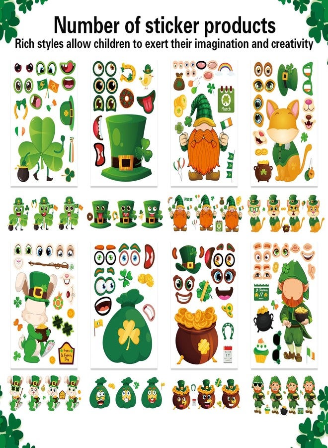 OTAITY 24 Sheets St. Patrick's Day Stickers, Make a Face Sticker for Kids Make Your Own Lucky Shamrock Irish Stickers St. Patricks Day Craft Party Favor Decorations - Image 3
