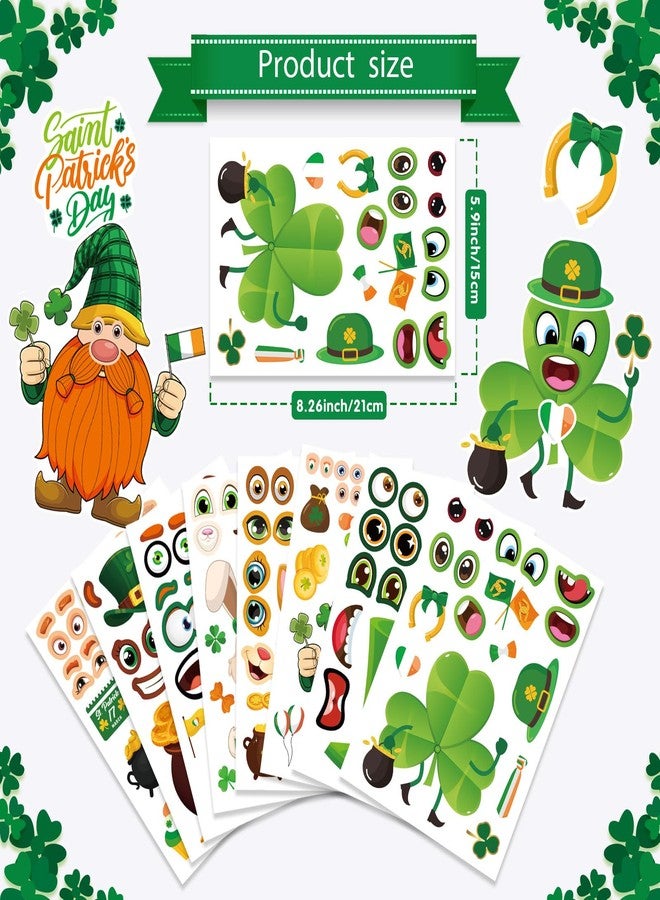 OTAITY 24 Sheets St. Patrick's Day Stickers, Make a Face Sticker for Kids Make Your Own Lucky Shamrock Irish Stickers St. Patricks Day Craft Party Favor Decorations - Image 2