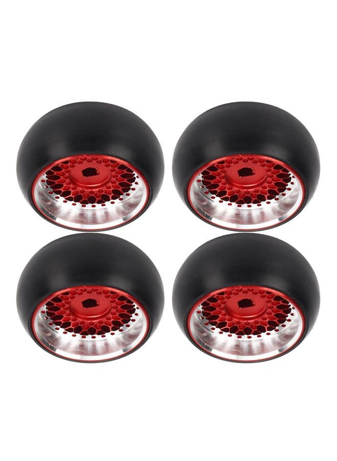 Thoraya 4 PCS RC Drift Tire Aluminum Alloy Replacement Tires for WLtoys K989 1/28 RC Car A Red  - Image 3