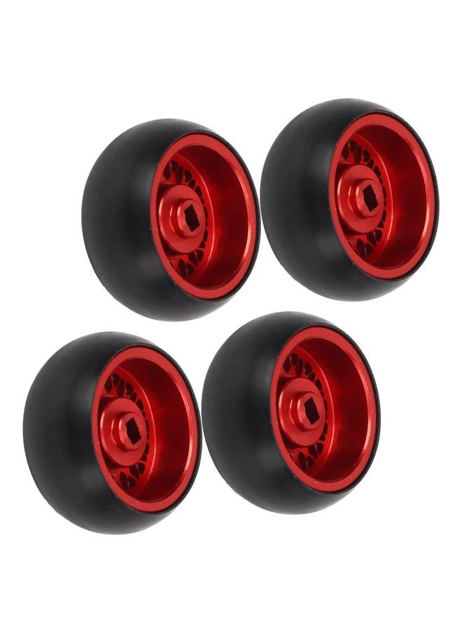 Thoraya 4 PCS RC Drift Tire Aluminum Alloy Replacement Tires for WLtoys K989 1/28 RC Car A Red  - Image 5