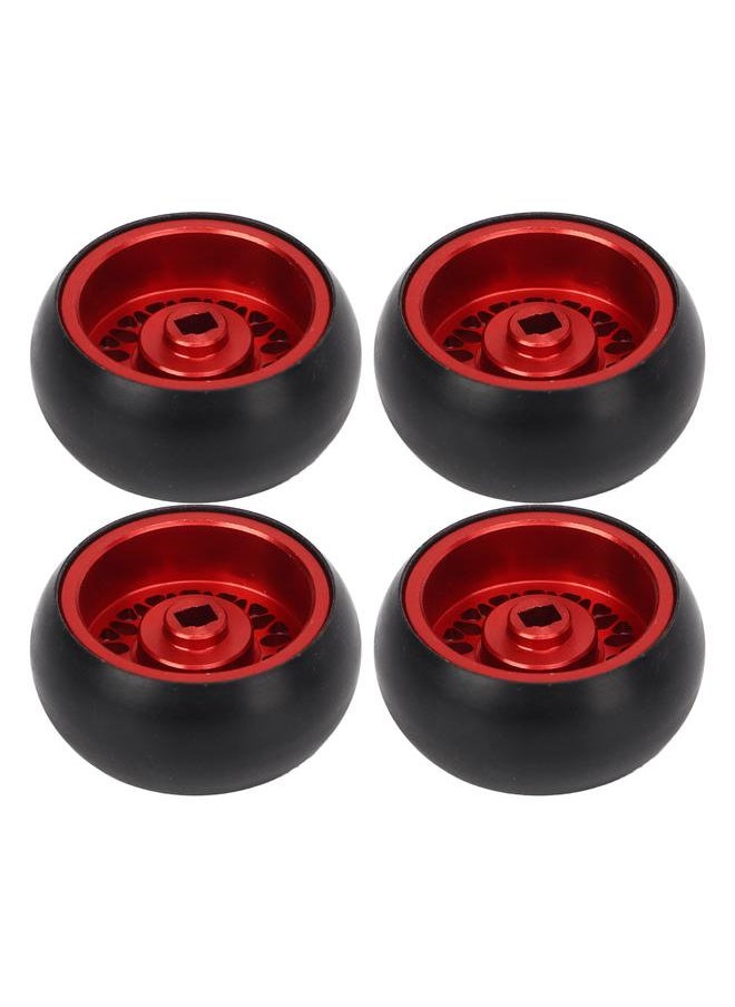 Thoraya 4 PCS RC Drift Tire Aluminum Alloy Replacement Tires for WLtoys K989 1/28 RC Car A Red  - Image 1