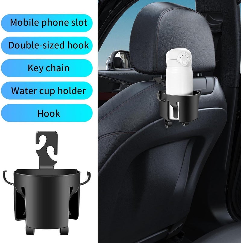 KASTWAVE Car Back Seat Cup Holder & Headrest Hooks - Multifunctional Car Organizer for Beverage Bottles, Cell Phones, Keys - Adjustable, Durable Car Storage Solution for SUV, Truck & Travel Accessories - Image 5
