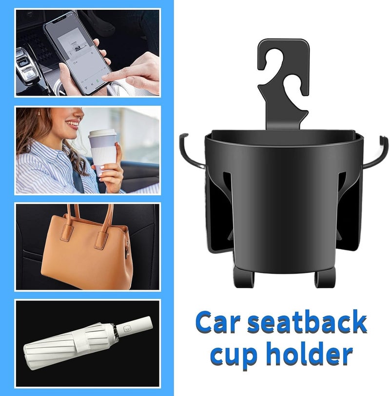 KASTWAVE Car Back Seat Cup Holder & Headrest Hooks - Multifunctional Car Organizer for Beverage Bottles, Cell Phones, Keys - Adjustable, Durable Car Storage Solution for SUV, Truck & Travel Accessories - Image 2