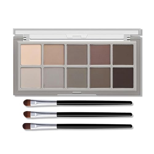 KYDA 10 Colors Smokey Grey Eyeshadow Palette Neutral Grey Smokey Eyes Palette Taupe Brown Eye Shadow Makeup UltraBlendable Pigment Long Lasting Matte Eyeshadow for Women - Image 2