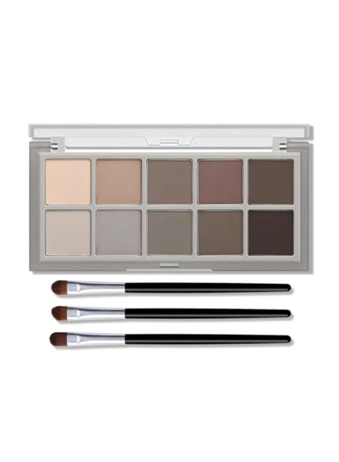 KYDA 10 Colors Smokey Grey Eyeshadow Palette Neutral Grey Smokey Eyes Palette Taupe Brown Eye Shadow Makeup UltraBlendable Pigment Long Lasting Matte Eyeshadow for Women - Image 1