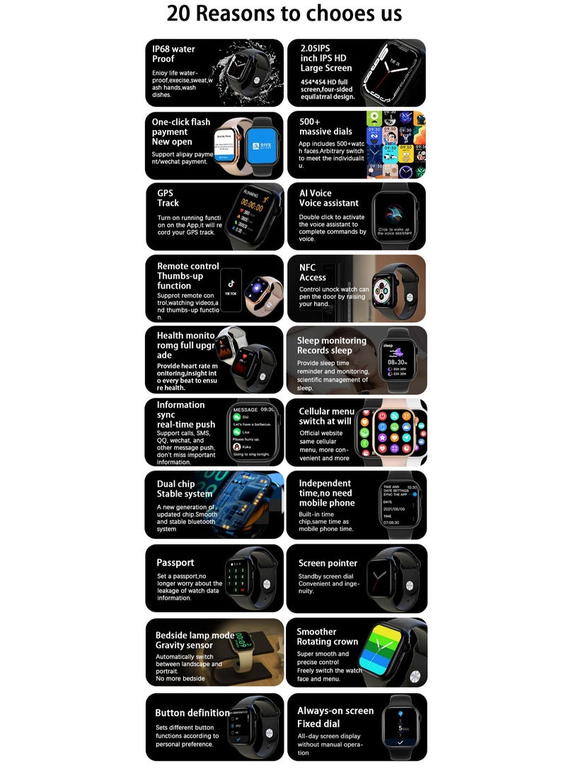 GULFLINK - Smart Watch for Android and iOS Phones Compatible with Apple iPhone and Samsung White - Image 1