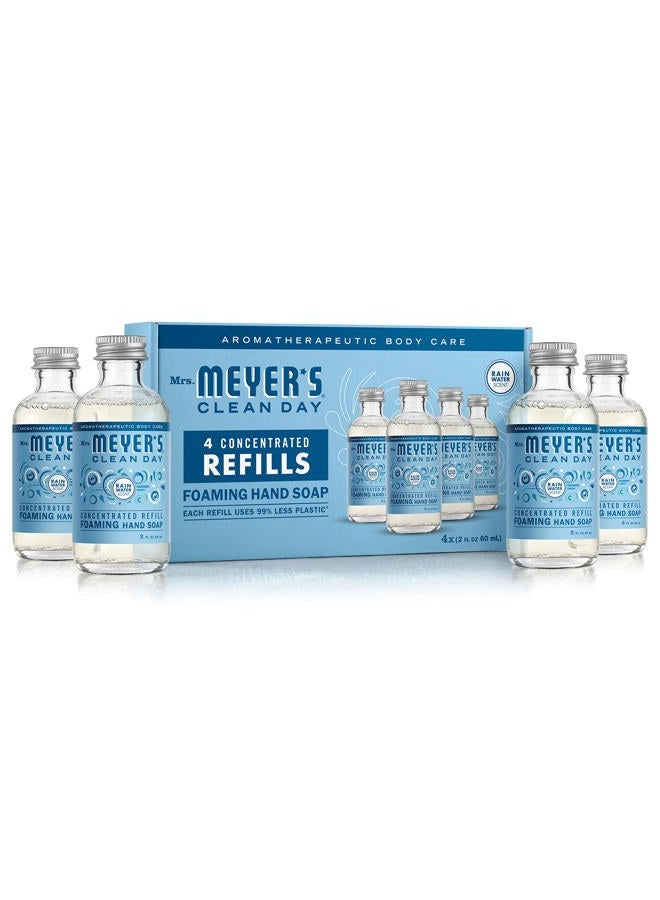 MRS. MEYER'S CLEAN DAY Foaming Hand Soap Concentrated Refills, 4 Concentrated Refills (2 Fl. Oz each), Rain Water Scent, Makes 40 Fl. Oz. of Foaming Soap Total - Image 1