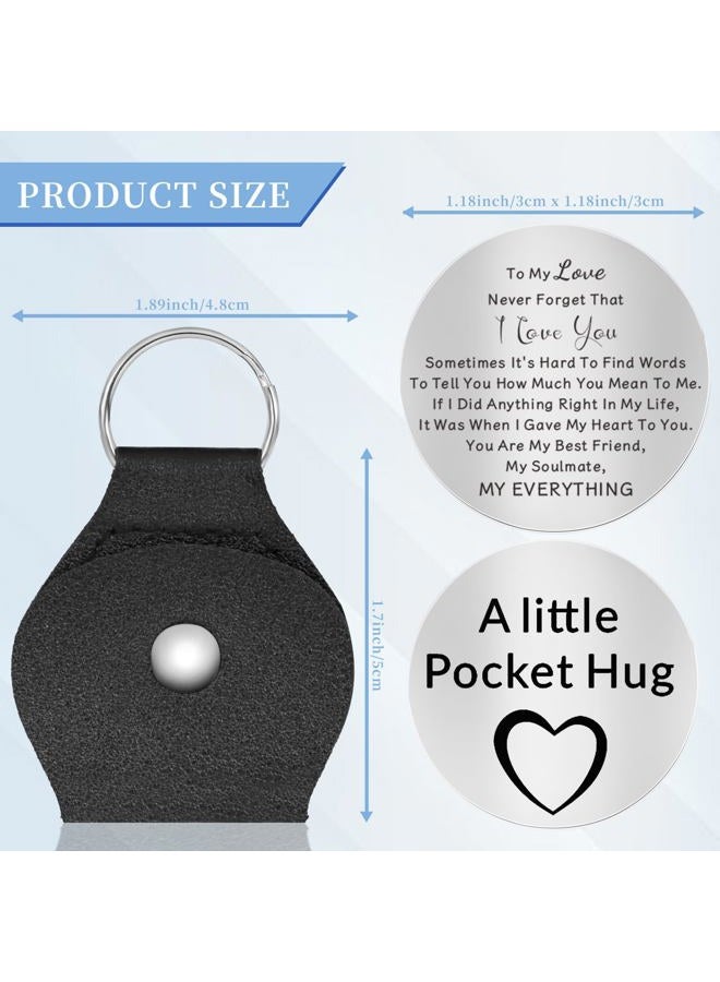 Chambom Pocket Hug Token - Double Sided Long Distance Relationship Keepsake Stainless Steel Inspirational Christmas Gifts, To My Love, S - Image 2