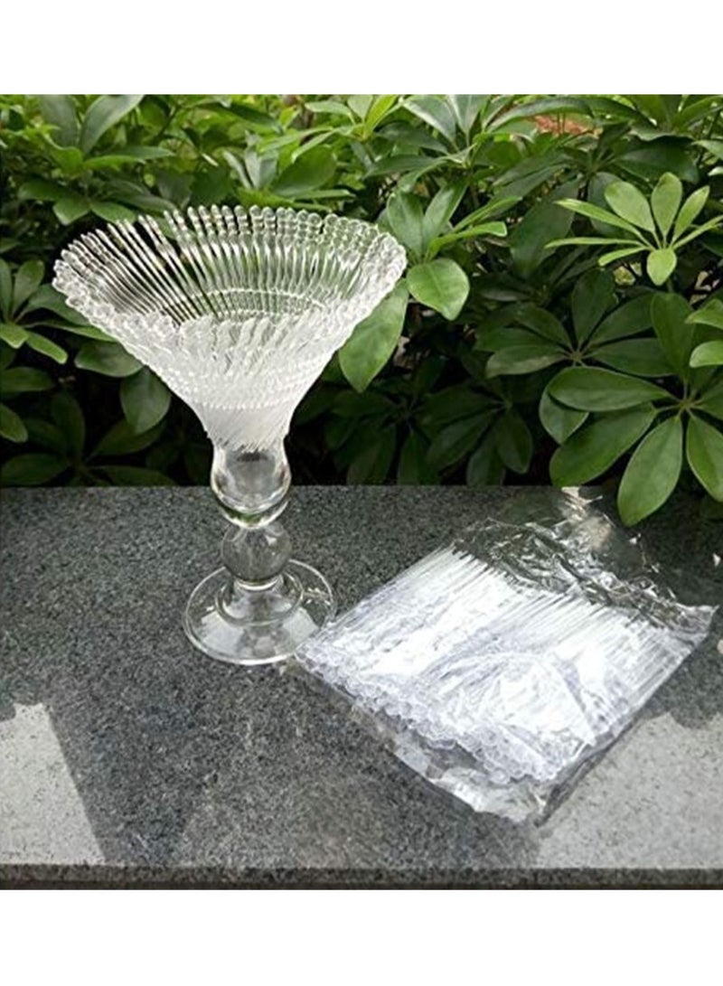 KASTWAVE شوكة فاكهة بلاستيكية قابلة للاستخدام مرة واحدة، شوكات ميني من أزوني، شوكات كوكتيل بistro، مجموعة شوكات تذوق مقبلات، شوكات كيك صغيرة (شوكة فاكهة بلاستيكية) 2 قطعة - Image 4