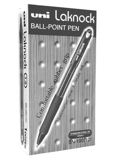 Uniball 12-Piece Laknock Ballpoint Pen 1.0mm Tip Black Ink  - Image 1