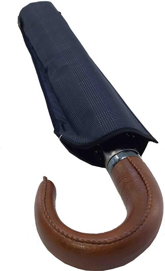 Baginn Snotline-April Leather Handle Men's Umbrella Brown Handle Bag Size Cane Handle 100 cm Diameter 45 cm Length  - Image 1