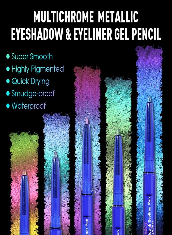 UCANBE Chameleon Eyeshadow & Eyeliner Gel Pencil-Multichrome Shifting Colors Metallic Glitter Eye Makeup,Waterproof Long-Lasting Smudge-Proof Multi-Dimensional Color (Teal Green to Rose Magenta) - Image 4