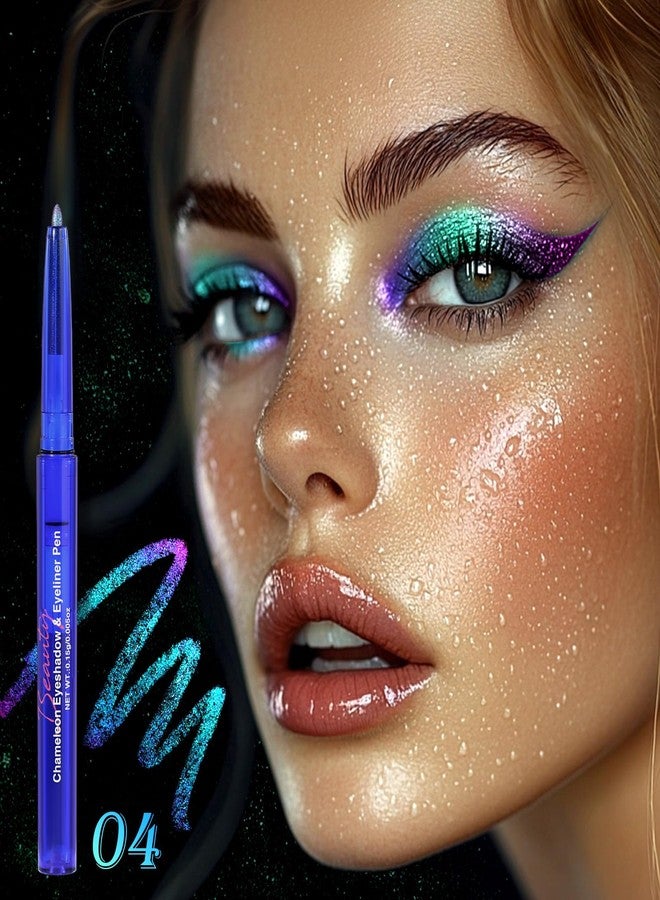 UCANBE Chameleon Eyeshadow & Eyeliner Gel Pencil-Multichrome Shifting Colors Metallic Glitter Eye Makeup,Waterproof Long-Lasting Smudge-Proof Multi-Dimensional Color (Teal Green to Rose Magenta) - Image 5