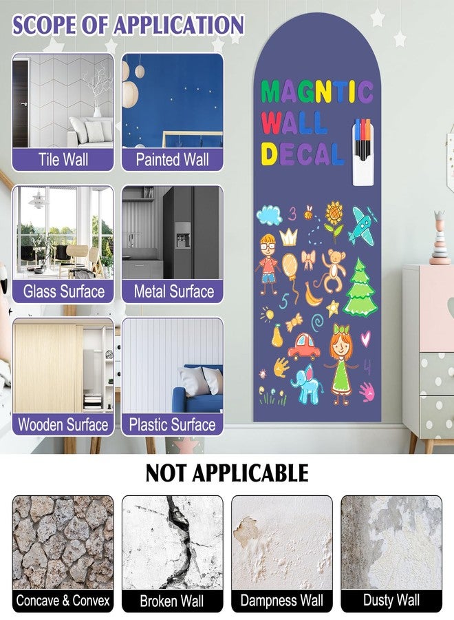 Meetory Magnetic Wall Decal - 47x17 Inch Magnetic Chalkboard for Wall, Magnet Arch Wall Decal for Bedsroom Home - Image 5