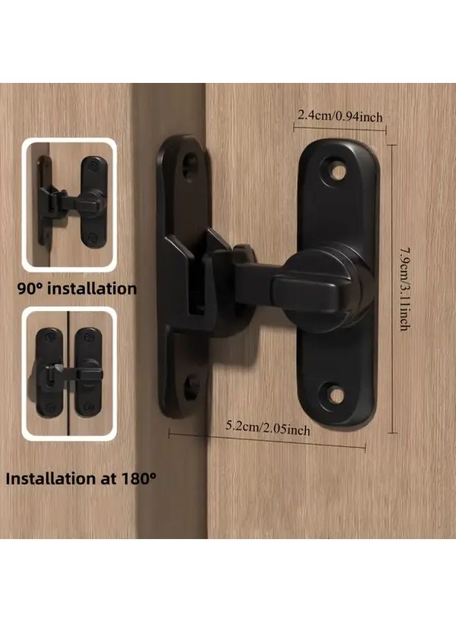 Heavy Duty Anti Theft Door Handle Black Adjustable Sliding Bolt Manual Control - Image 3