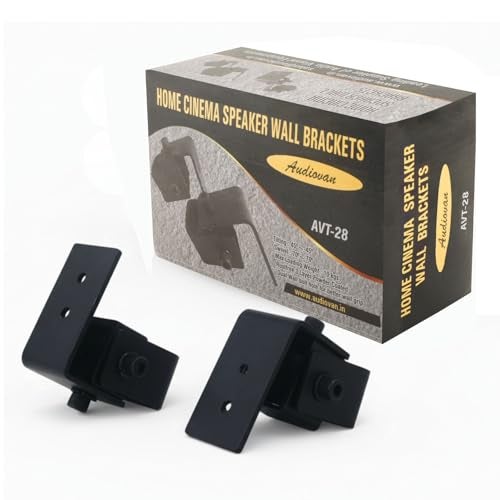 Audiovan Iron Satellite Speaker Wall Mount/Speaker Wall Bracket Thread Hole 5 MM, 6 MM, 8 MM (/Keyhole Speakers - Universal Type (Speaker Wall Mount, Black) - Image 2