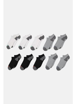 SKECHERS Women 10 Pairs No Show Socks, White/Grey/Black Combo  - Image 1