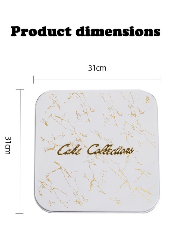 PHISMA Dessert and cake molds, non-stick cake containers, square cake boxes with plastic dividers - square marble pattern - Image 4