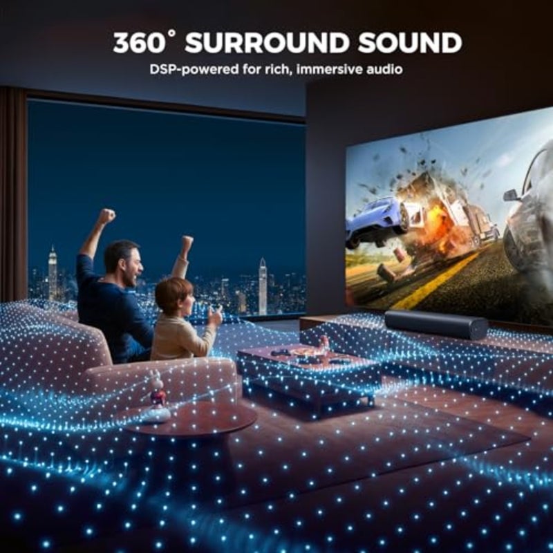 Sound Bar, 50W Soundbar for Smart TV Bluetooth 5.3 Speaker 17Inch with ARC/Optical/AUX Connection Surround for Home Theater Audio TV/PC/Gaming/Projectors - Image 4