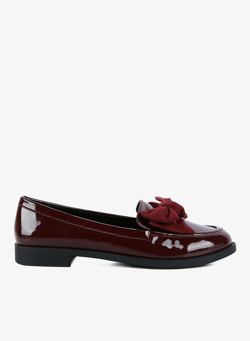 Burgundy Bow-Tie Loafers