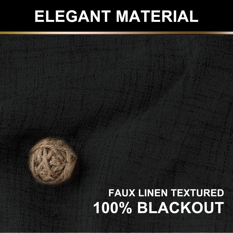 100% Blackout Shield 100 ٪ Blackout Shield ستائر تعتيم كاملة لغرفة النوم 102 بوصة الطول 2 لوحات مجموعة حلقات مقطع/قضيب جيب فو من الستائر الخارج - Image 3