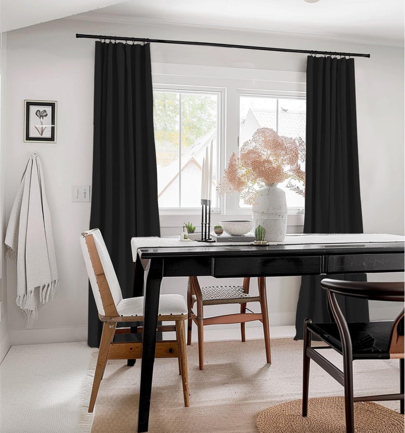 100% Blackout Shield 100 ٪ Blackout Shield ستائر تعتيم كاملة لغرفة النوم 102 بوصة الطول 2 لوحات مجموعة حلقات مقطع/قضيب جيب فو من الستائر الخارج - Image 2