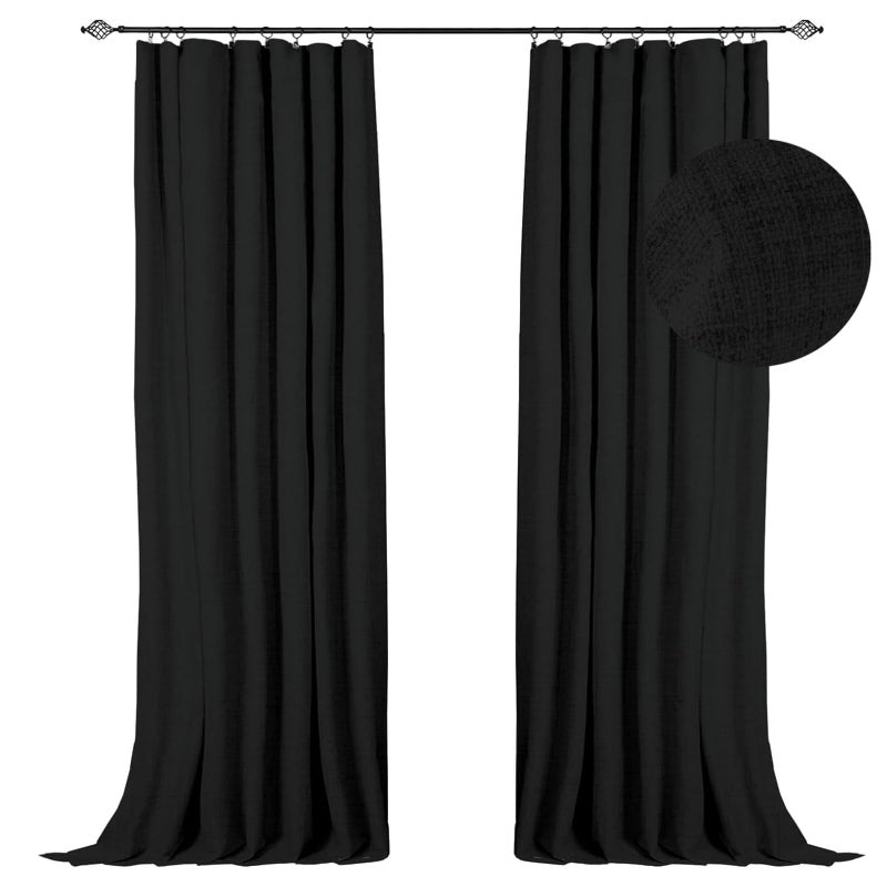 100% Blackout Shield 100 ٪ Blackout Shield ستائر تعتيم كاملة لغرفة النوم 102 بوصة الطول 2 لوحات مجموعة حلقات مقطع/قضيب جيب فو من الستائر الخارج - Image 1
