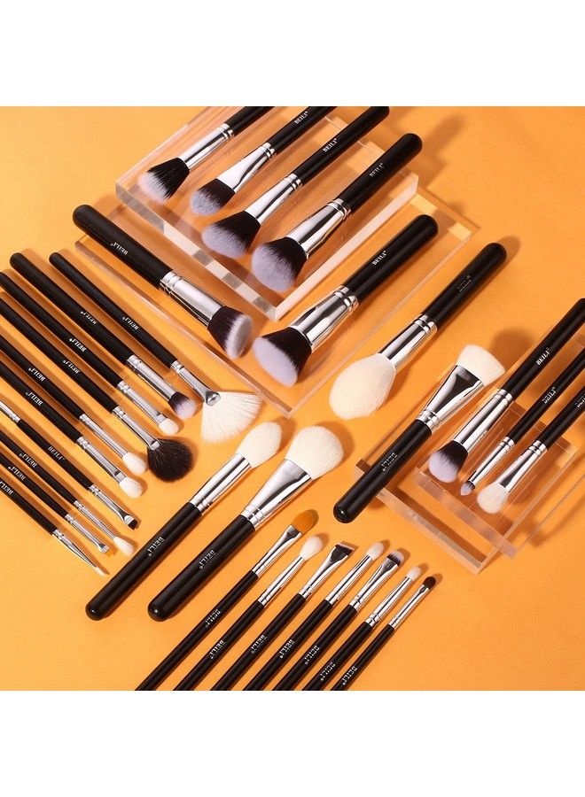 BEILI 30Pcs Professional Makeup Brush Set Original Naturalsynthetic Kabuki Foundation Face Powder Highlighter Contour Eye Shadow Eyebrow Eyeliner Makeup Tools Kit (Classic Black) - Image 3