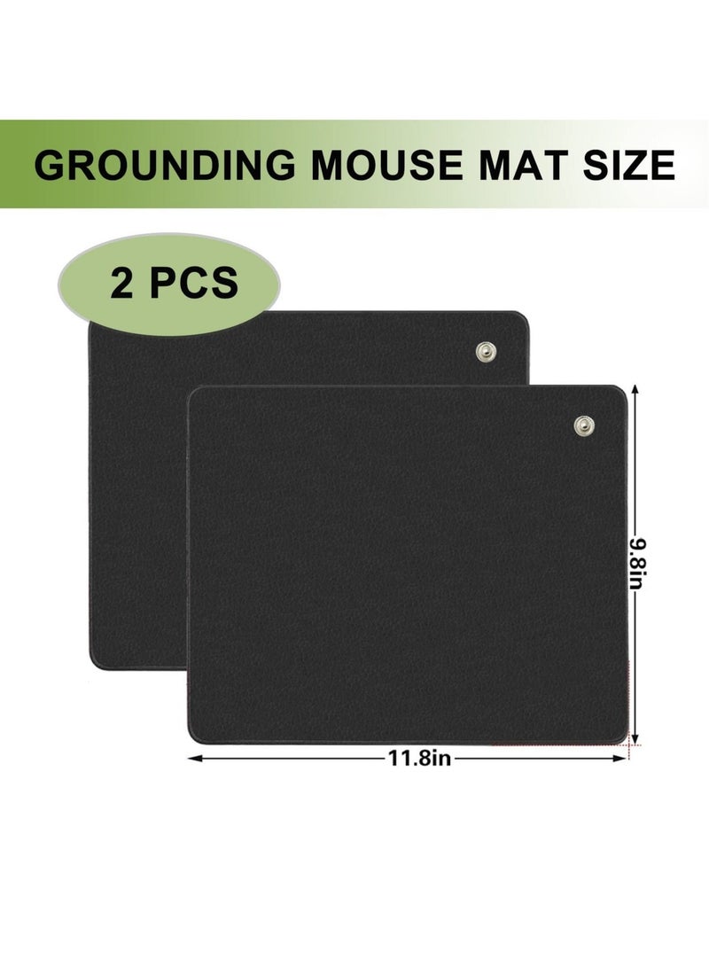 كابتن تيك قطعتان من وسادة ماوس أرضية، تقلل الألم والالتهاب، حصيرة ماوس أرضية 100% من الجلد الكربوني الموصل تقلل الالتهاب - Image 2