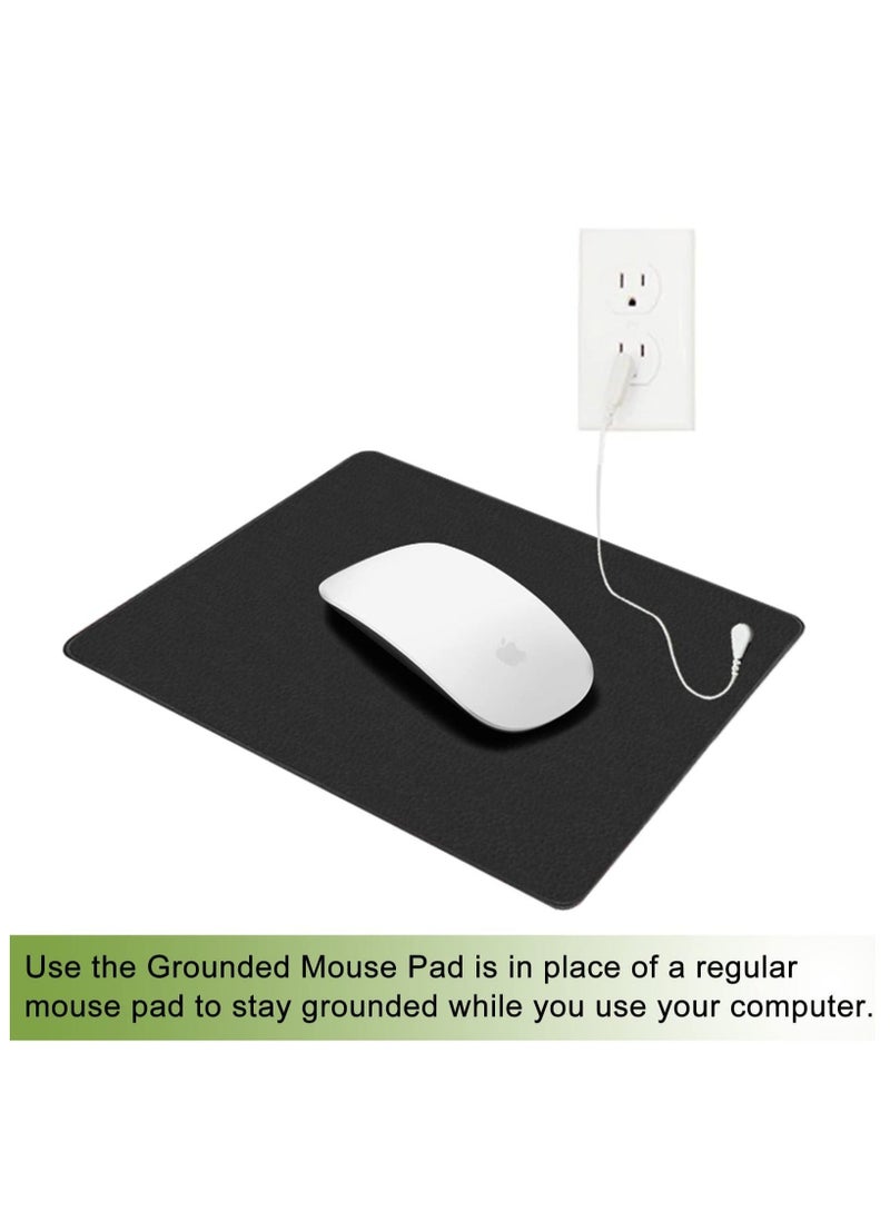 كابتن تيك قطعتان من وسادة ماوس أرضية، تقلل الألم والالتهاب، حصيرة ماوس أرضية 100% من الجلد الكربوني الموصل تقلل الالتهاب - Image 4