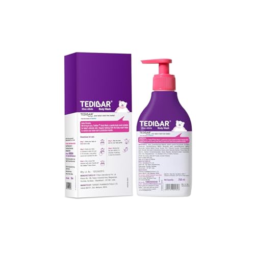Tedibar Rich Moisturising Baby Body Wash 250ml with Skin Friendly PH with Tedibar Moisturising Baby Bathing Bar 75g(Pack of 1)|100% Soap Free|Prev - Image 2