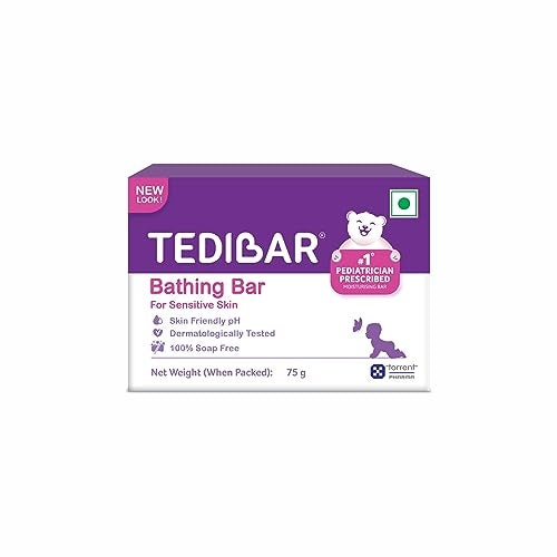 Tedibar Rich Moisturising Baby Body Wash 250ml with Skin Friendly PH with Tedibar Moisturising Baby Bathing Bar 75g(Pack of 1)|100% Soap Free|Prev - Image 4