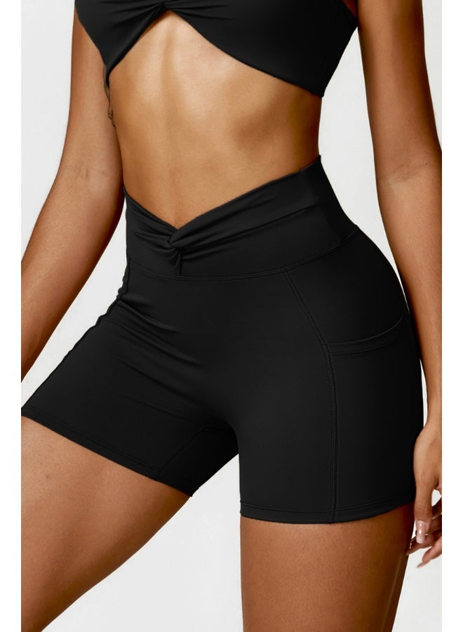 KAWN.YOGA KAWN YOGA Womens High Waist Contour Seamless Workout Sport Yoga Shorts Tummy Control With Pockets - Image 1