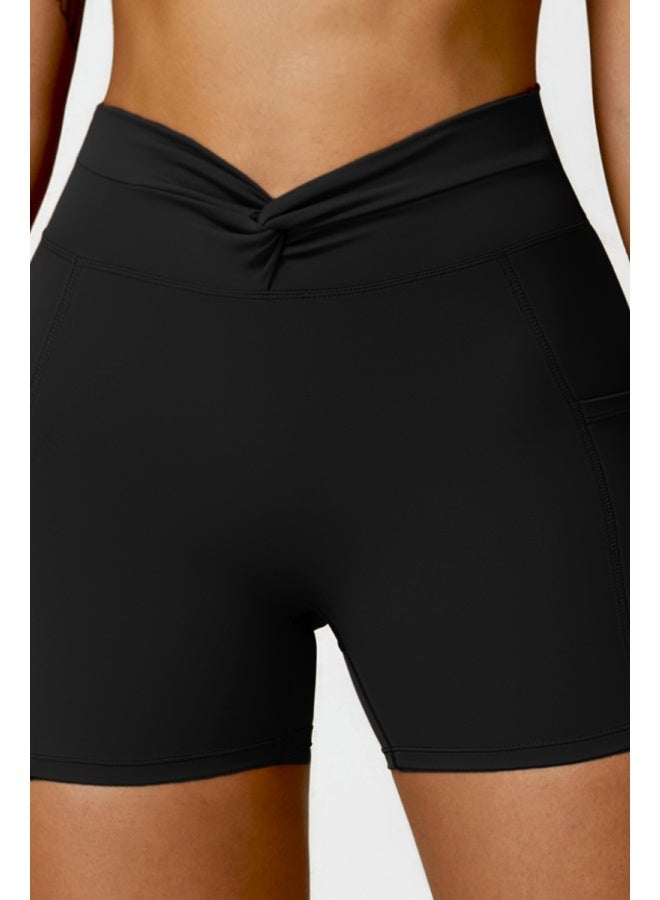 KAWN.YOGA KAWN YOGA Womens High Waist Contour Seamless Workout Sport Yoga Shorts Tummy Control With Pockets - Image 3