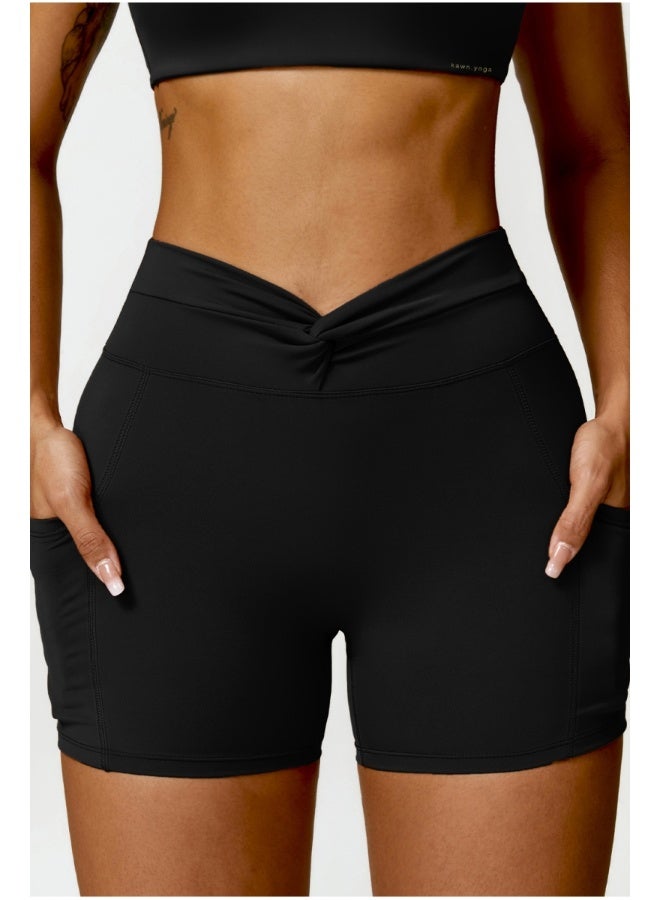 KAWN.YOGA KAWN YOGA Womens High Waist Contour Seamless Workout Sport Yoga Shorts Tummy Control With Pockets - Image 5