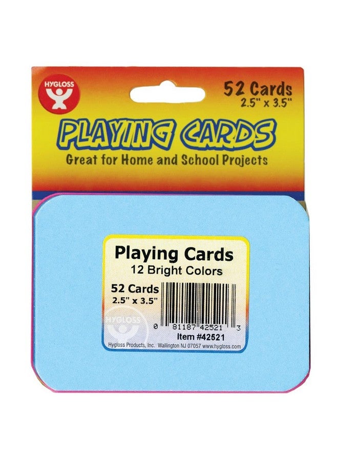 Hygloss Products Bright Blank Playing Cards - Fun for Games - Great Study Tool - Multitude of Uses - 10-13 Assorted Bright Colors - 2.5” x 3.5” - 52 Cards, (42521)