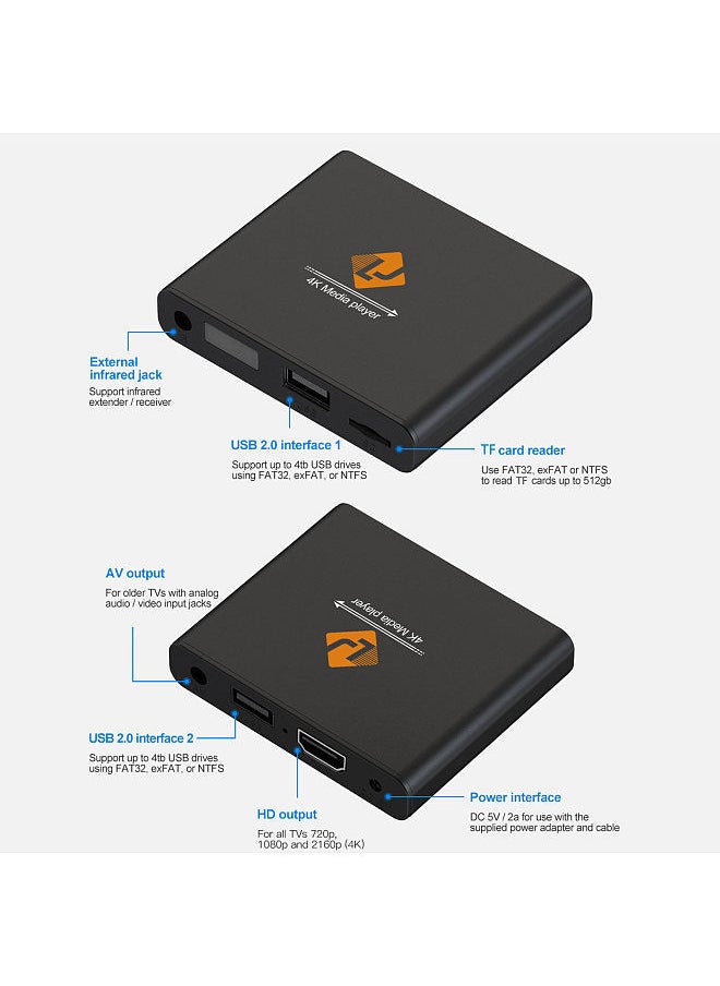 Generic - X8 4K Digital Media Player Mini TV Box Advertsing Machine TF Card U Disk Playback H.265/HEVC Loop Play Auto Play - Image 1