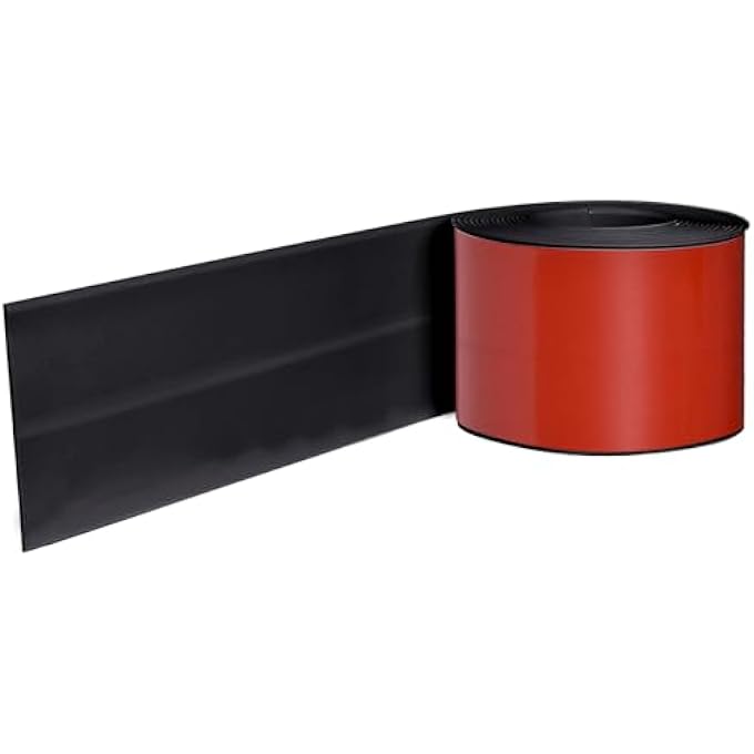 PVC BASEBOARD WALL MOLDING TRIM, SELF ADHESIVE PEEL AND STICK WALL MOLDING TRIM,FLEXIBLE CORNER TRIM,CORNER ANGLE TRIM, WALL CORNER GUARD EDGE PROTECTOR FOR CEILING,WINDOW & TABLE (BLACK 6M) - Image 1