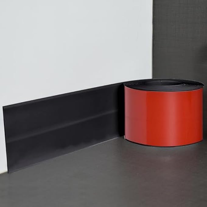 PVC BASEBOARD WALL MOLDING TRIM, SELF ADHESIVE PEEL AND STICK WALL MOLDING TRIM,FLEXIBLE CORNER TRIM,CORNER ANGLE TRIM, WALL CORNER GUARD EDGE PROTECTOR FOR CEILING,WINDOW & TABLE (BLACK 6M) - Image 3