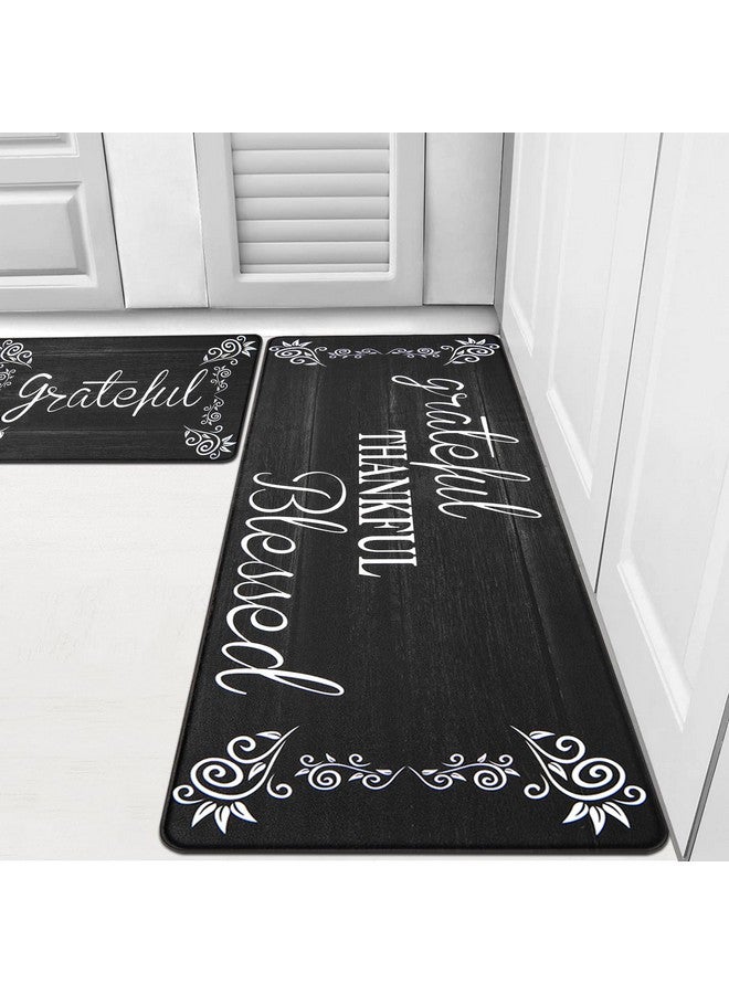 HEBE HEBE Anti Fatigue Kitchen Mat Set of 2 Non Slip Cushioned Kitchen Mats for Floor Waterproof Farmhouse Kitchen Rugs and Mats Set Comfort Standing Desk Mat Carpet for Sink,Office,Laundry - Image 1