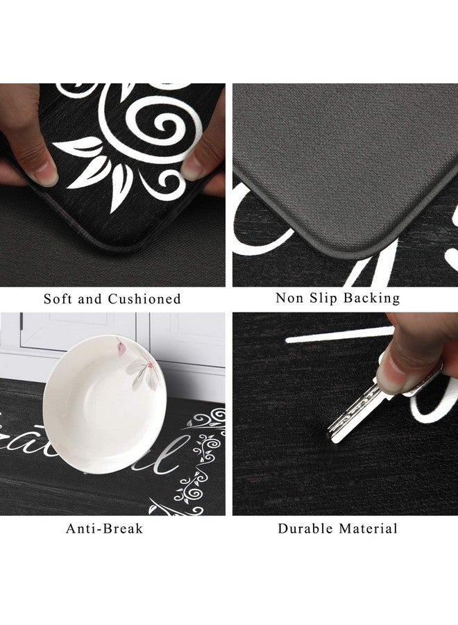 HEBE HEBE Anti Fatigue Kitchen Mat Set of 2 Non Slip Cushioned Kitchen Mats for Floor Waterproof Farmhouse Kitchen Rugs and Mats Set Comfort Standing Desk Mat Carpet for Sink,Office,Laundry - Image 2