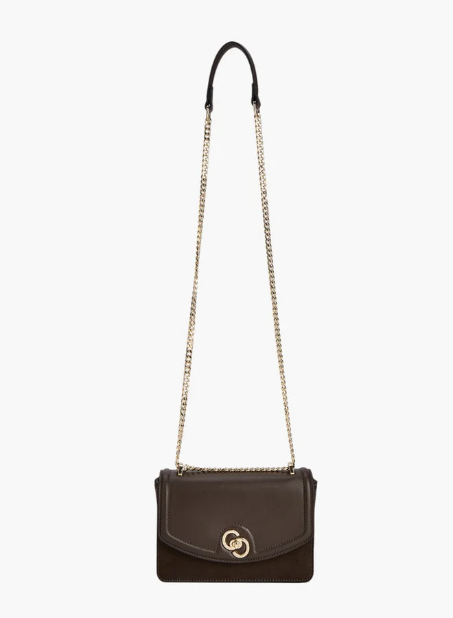 سيليست Women Solid Crossbody Bag with Chain Strap and Twist Lock Closure